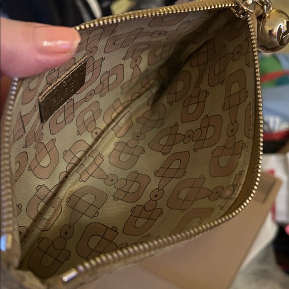 Gucci GG Canvas Leather Wallet Boat Pochette Wristlet Clutch Bag Zip Pouch - Picture 16 of 16